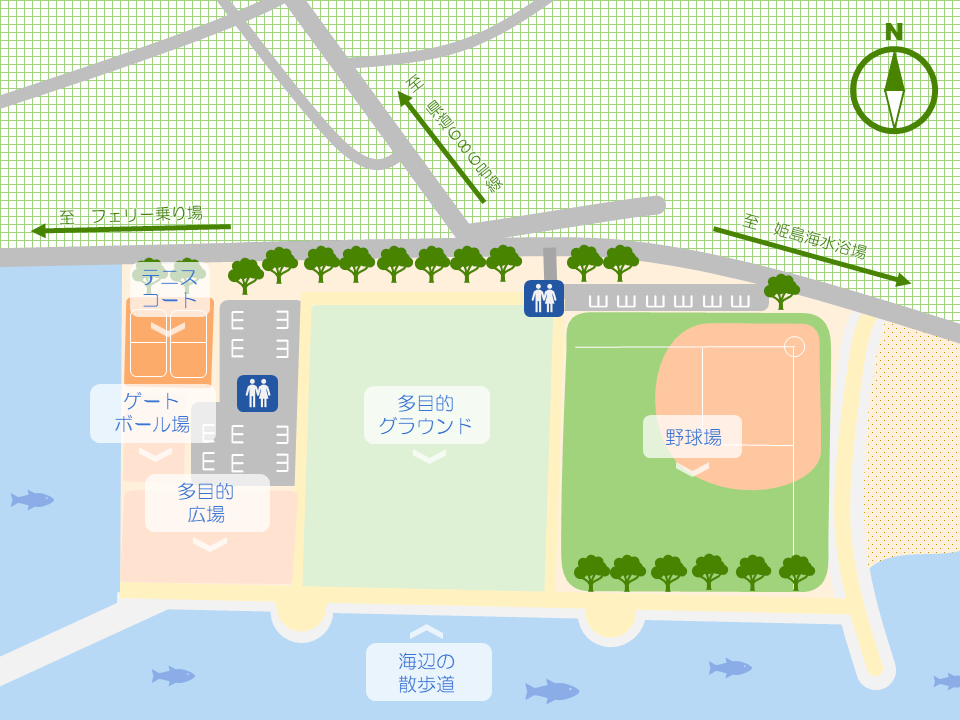 姫島運動公園簡易マップ